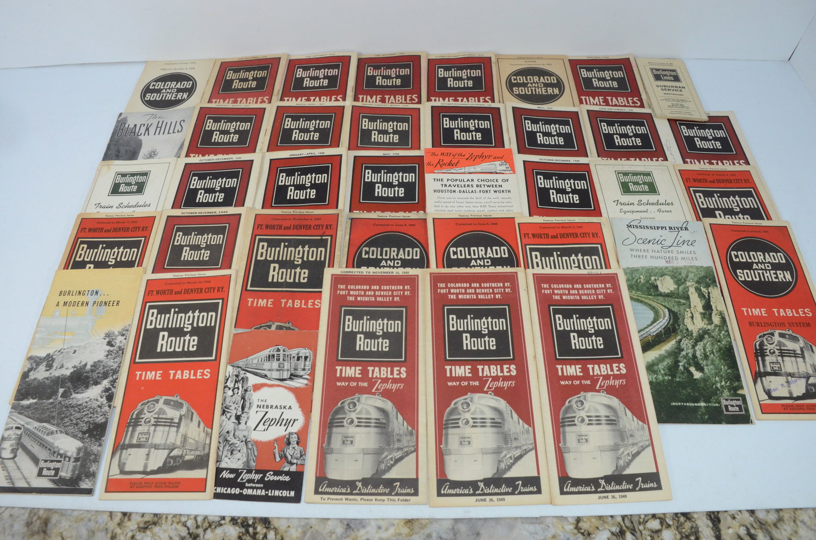 38 CB&Q/Colorado & Southern/Ft Worth & Denver Public Timetables 1930-1949 (1 of 1)