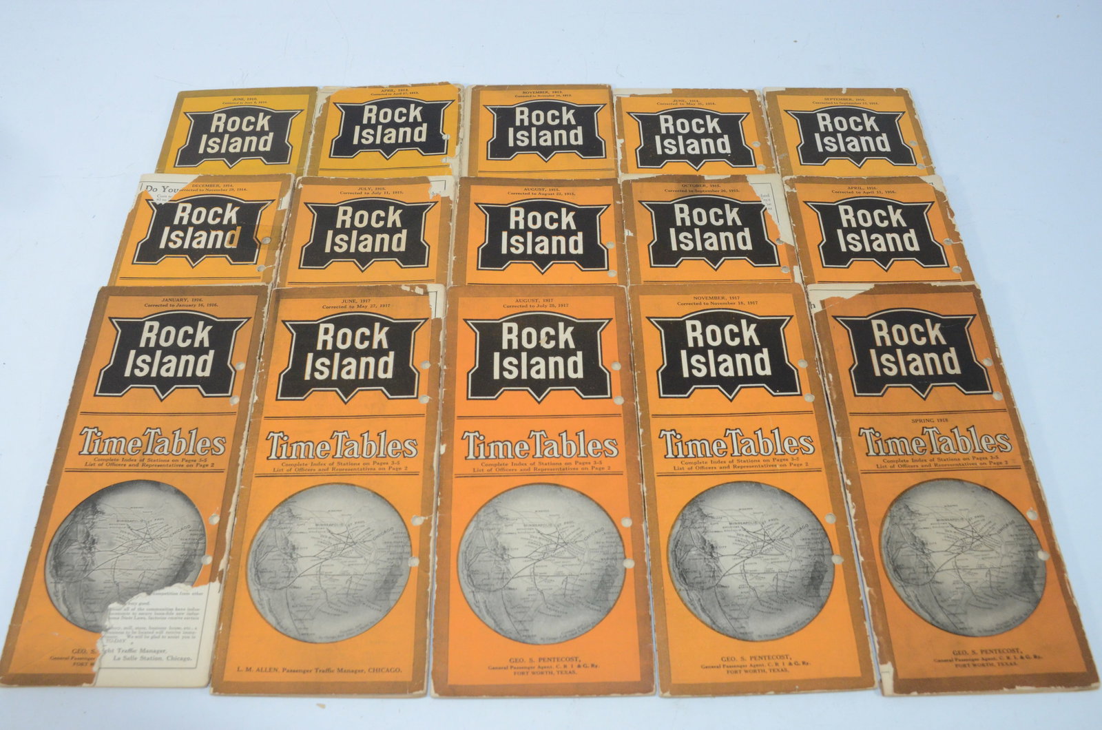 15 Chicago Rock Island and Pacific RR Public Timetables 1910-1918 (1 of 1)