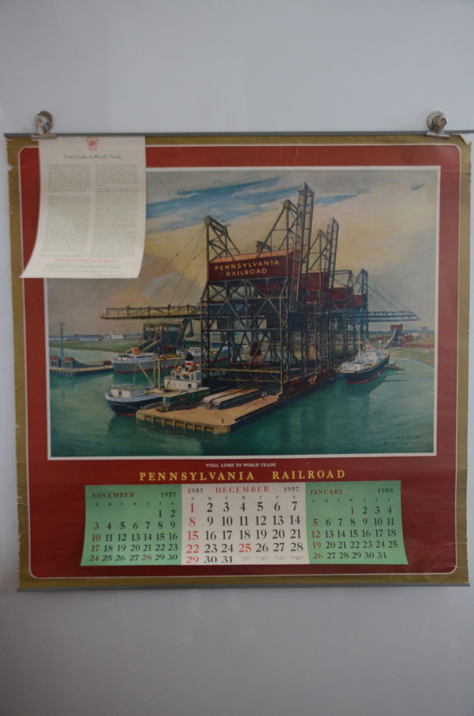 Pennsylvania RR 1957 Calendar (1 of 1)