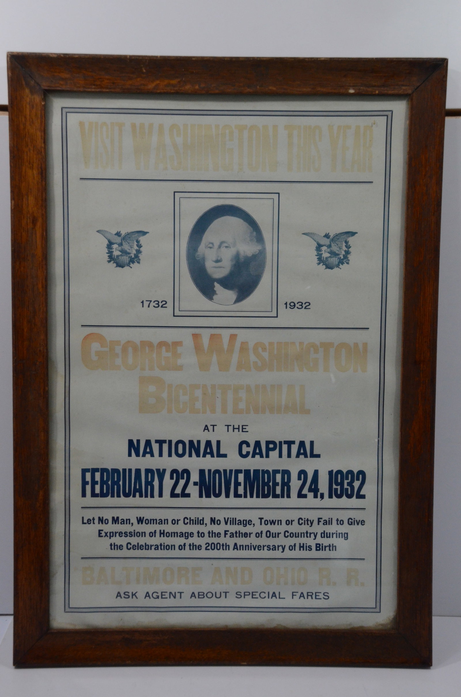 Baltimore and Ohio RR 1932 George Washington Bicentennial Poster (1 of 1)