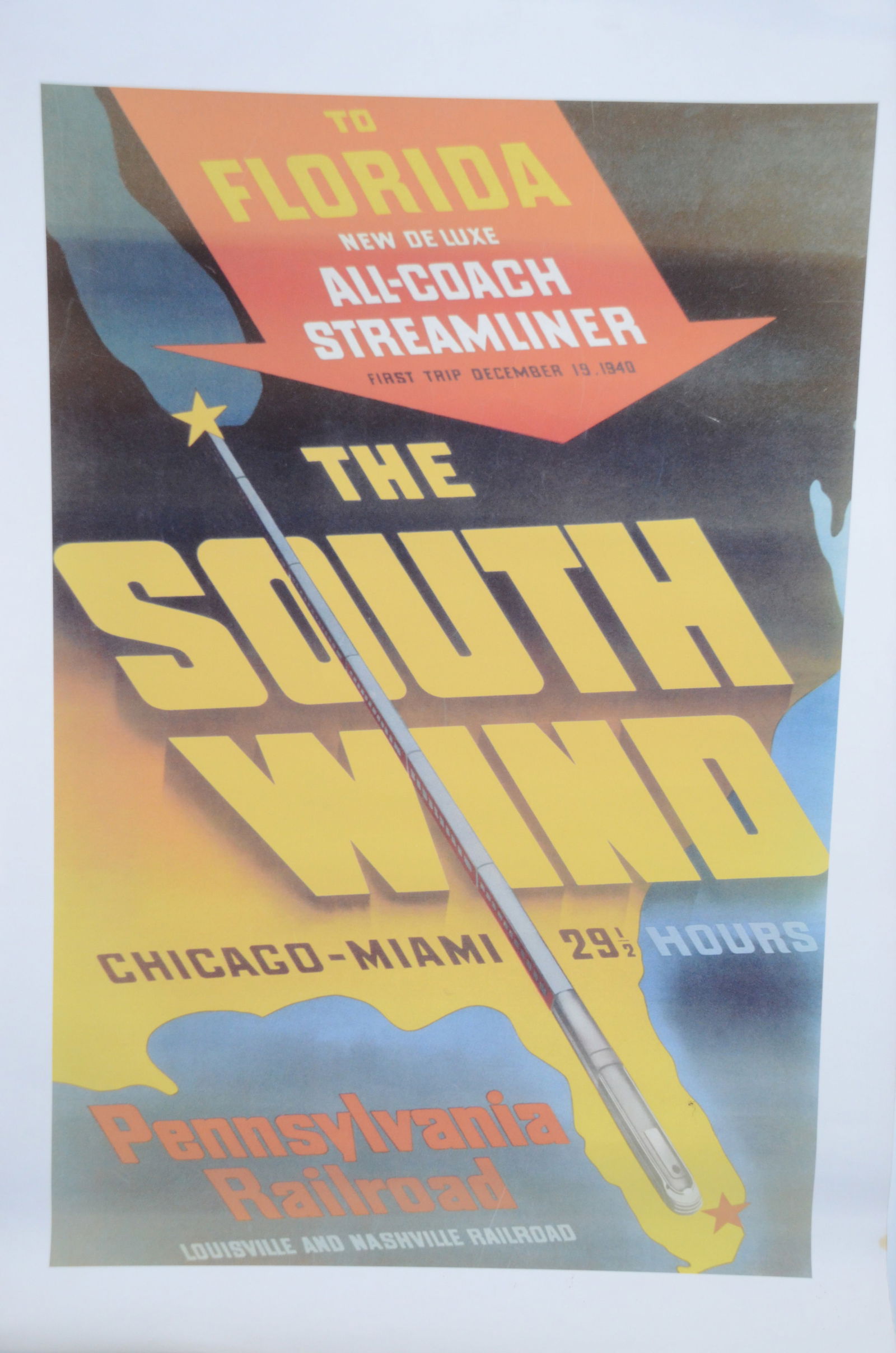 Louisville and Nashville/Pennsylvania RR South Wind Train Poster (1 of 1)