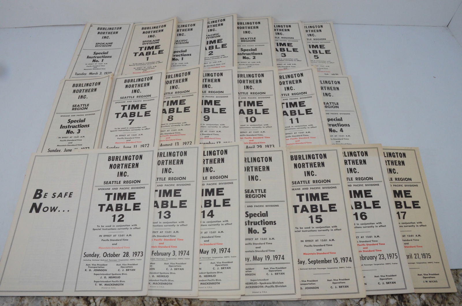 Burlington Northern RR 36 Spokane/Pacific Div/Seattle Region Employee Timetables (1 of 1)