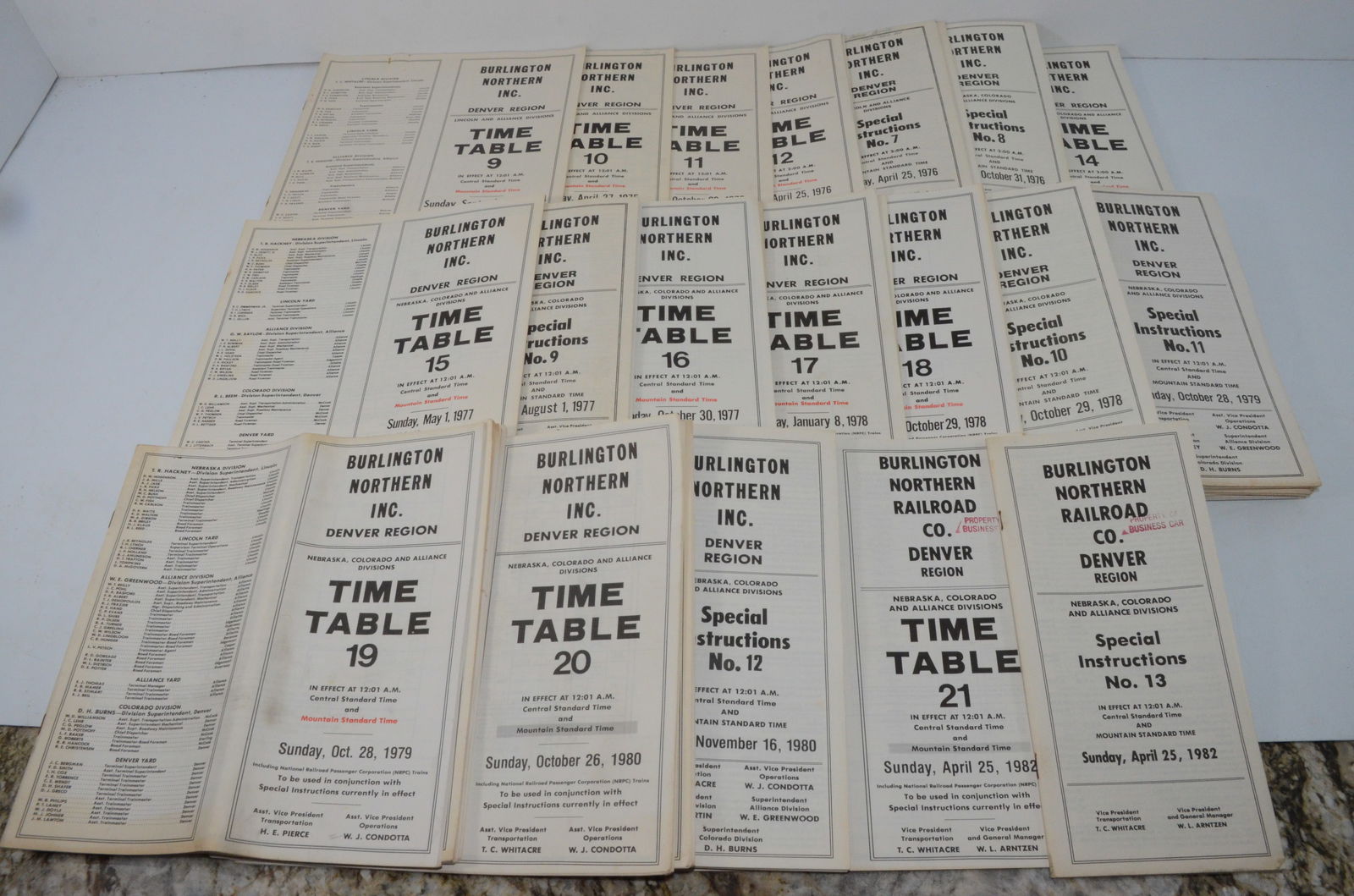 Burlington Northern RR 44 Denver Region Employee Timetables (1 of 1)