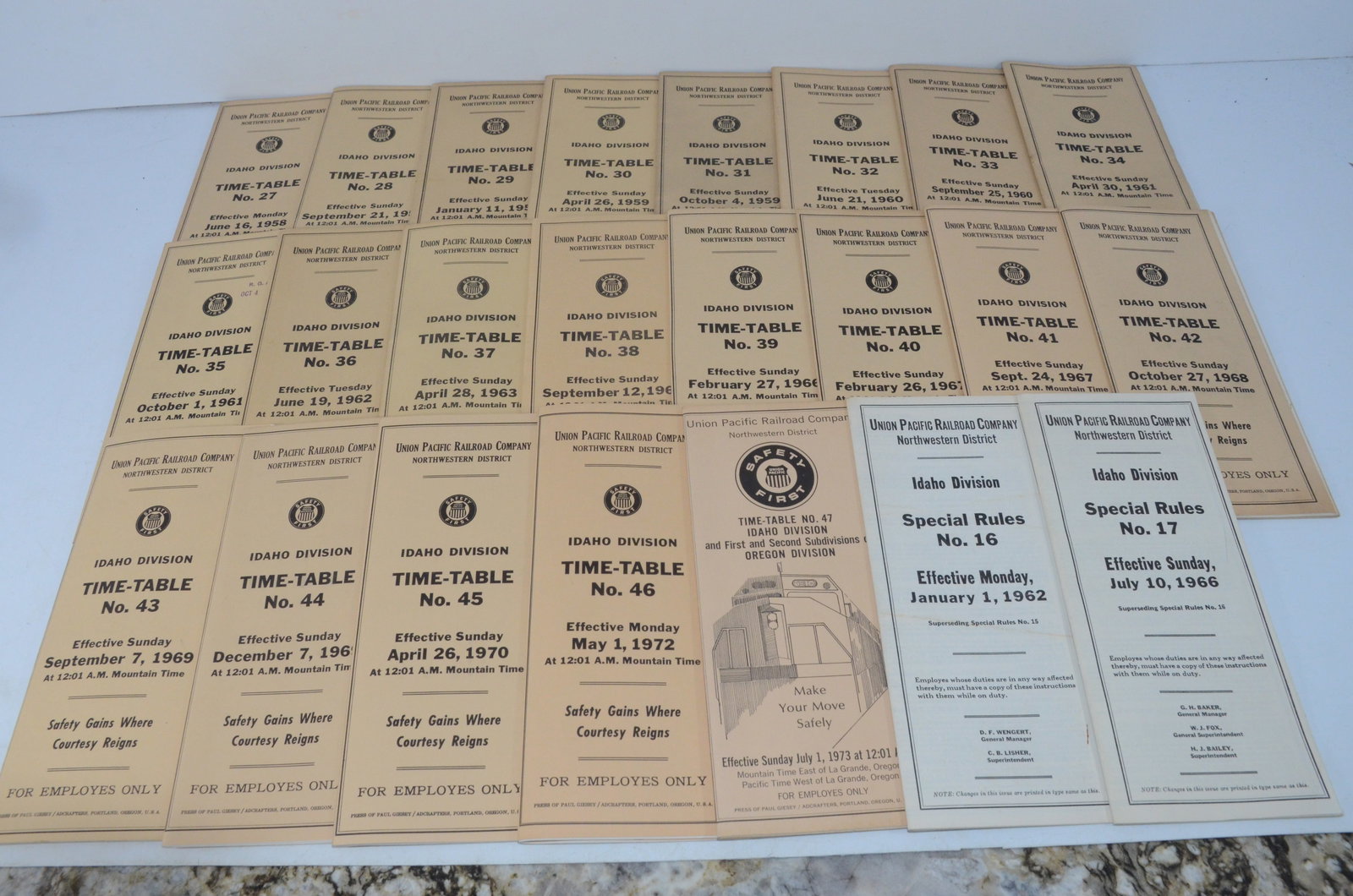 Union Pacific RR 23 Idaho Division-Northwestern District Employee Timetables (1 of 1)
