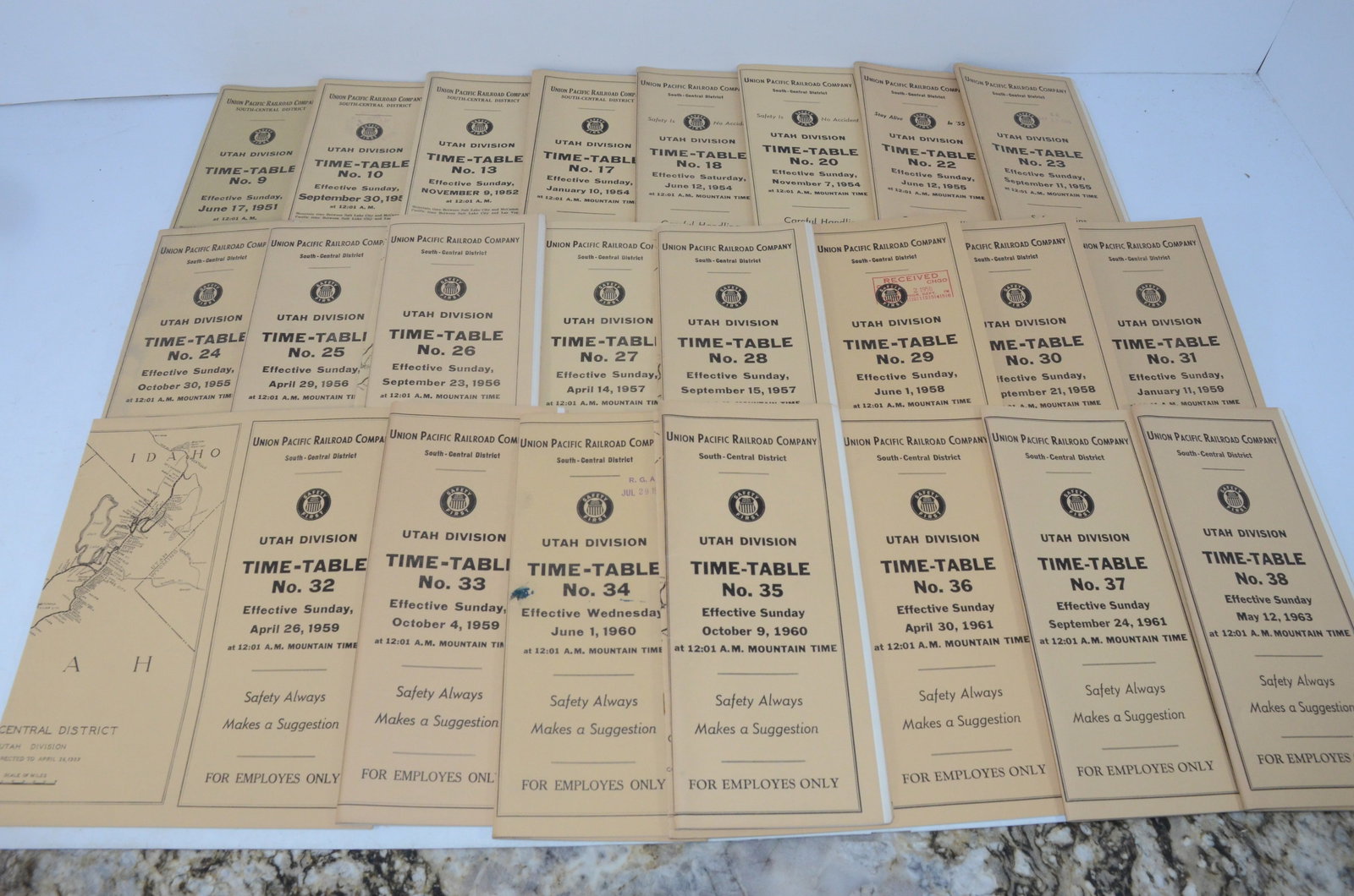 Union Pacific RR 34 Utah Division-South Central District Employee Timetables (1 of 2)