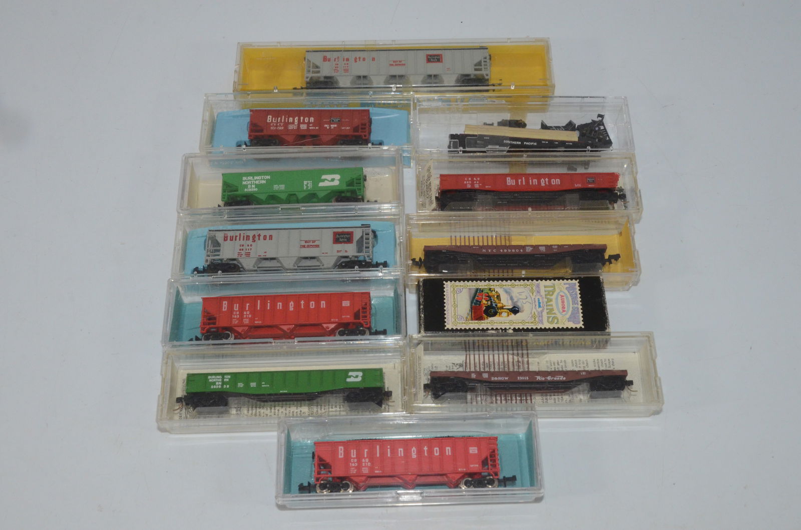 12 N Scale Hoppers, Gondolas and Flat Cars-New in Box (1 of 1)