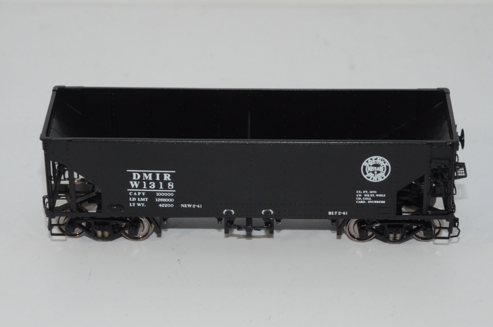 Duluth Missabe and Iron Range RR Hart Ballast Car-Challenger Brass-HO Scale: This is a Duluth Missabe and Iron Range Railroad brass ACF Hart selective ballast car #W1318 in HO scale. Manufactured in Korea and distributed by Challenger Brass Imports. New in the original box.