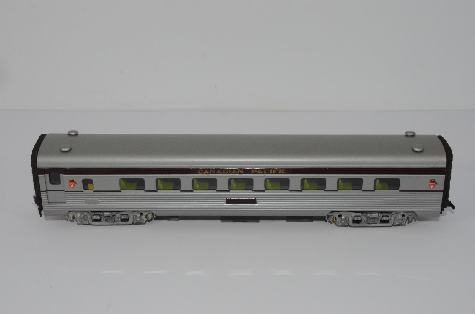 Canadian Pacific RR Coach Car-Tenshodo-HO Scale: This is a Canadian Pacific Railroad brass coach car in HO scale. Complete with interior details! Made in Japan by Tenshodo Brass Models. New in the original box.