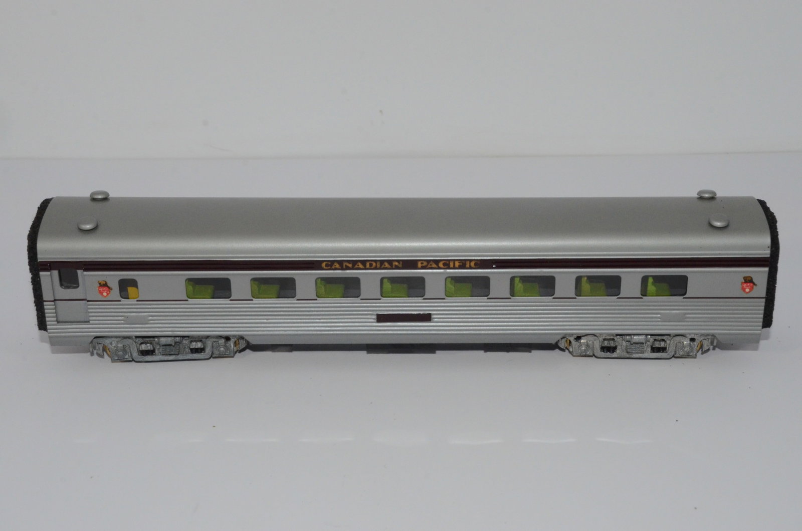 Canadian Pacific RR Coach Car-Tenshodo-HO Scale: This is a Canadian Pacific Railroad brass coach car in HO scale. Complete with interior details! Made in Japan by Tenshodo Brass Models. New in the original box.