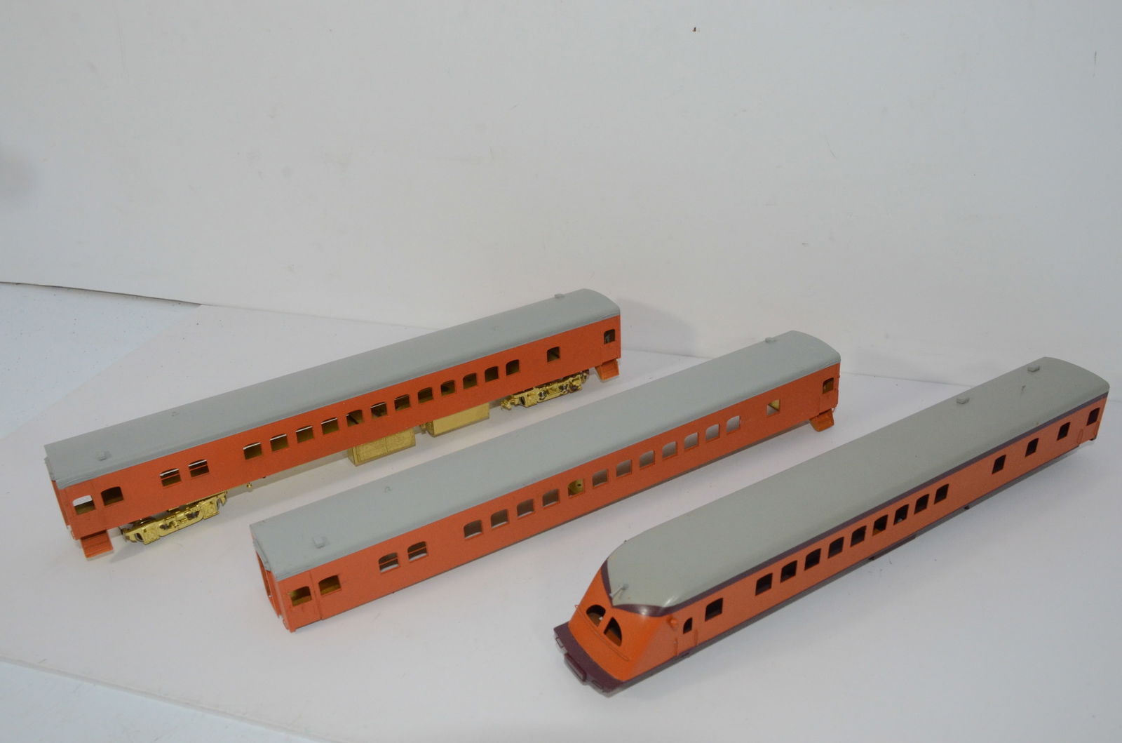Three Brass Milwaukee Road RR Passenger Car Bodies-HO Scale (1 of 4)