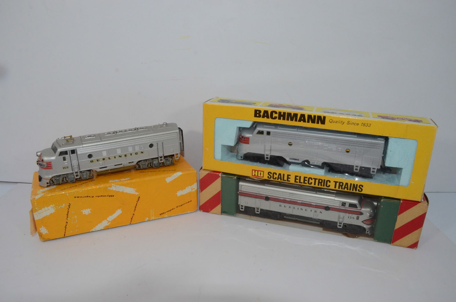 Chicago Burlington and Quincy RR Diesel Locomotive Trio-HO Scale (1 of 3)