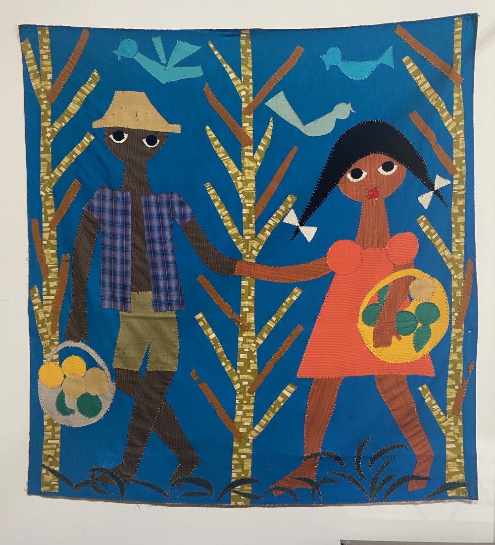 Vintage Rare Le Balisier Haitian Patchwork Applique Folk Art Textile or Quilt (1 of 7)