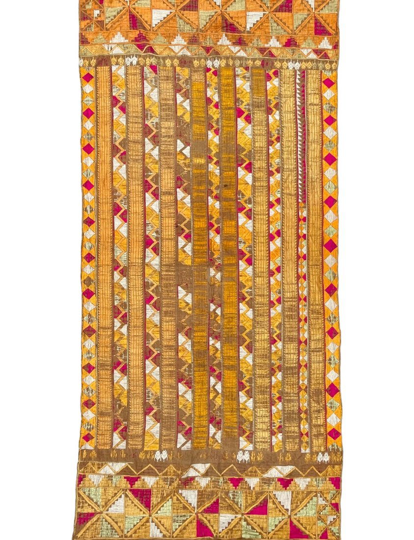 Antique Decorative Silk Phulkari Indian Punjab Embroidery (1 of 8)