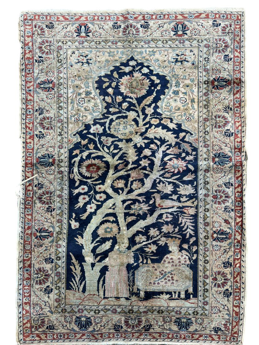 Antique Turkish Ottoman Silk Rug (1 of 6)
