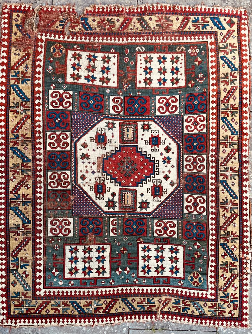 Antique Rare Kazak Karachov Rug Early 19th Century (1 of 18)