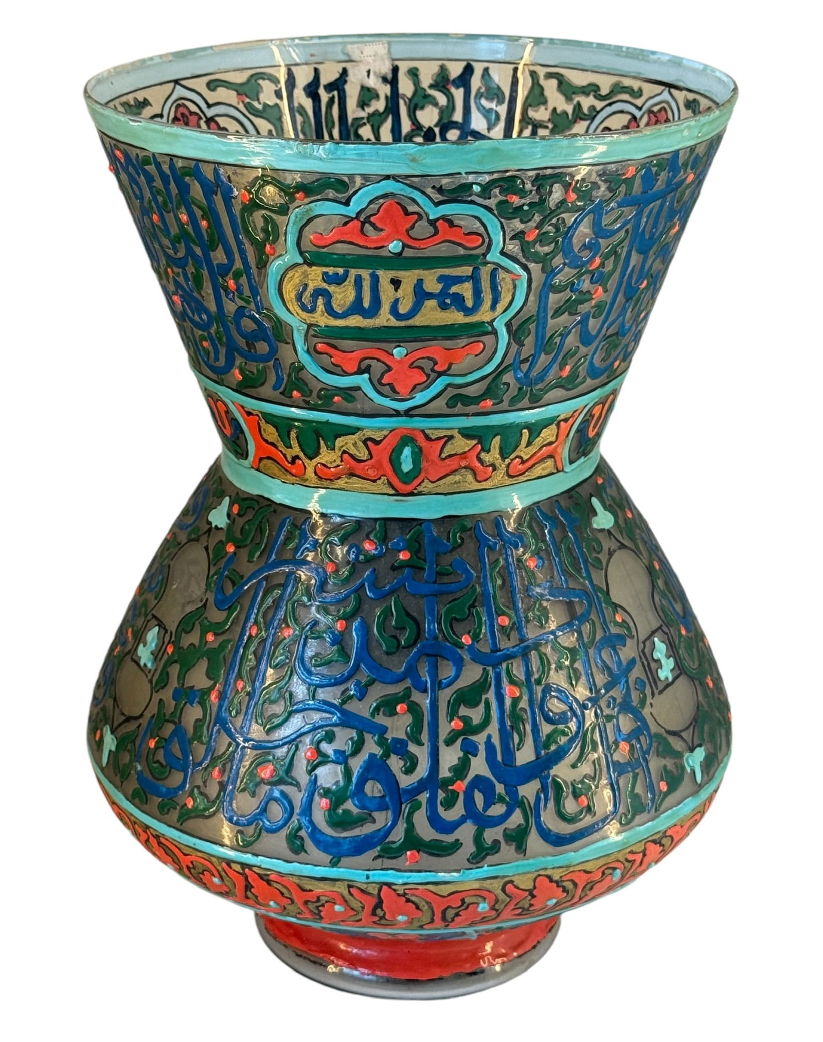 Turkish Mosque Glass Lamp With Enamelled Decoration - Mid 20th Century (1 of 4)