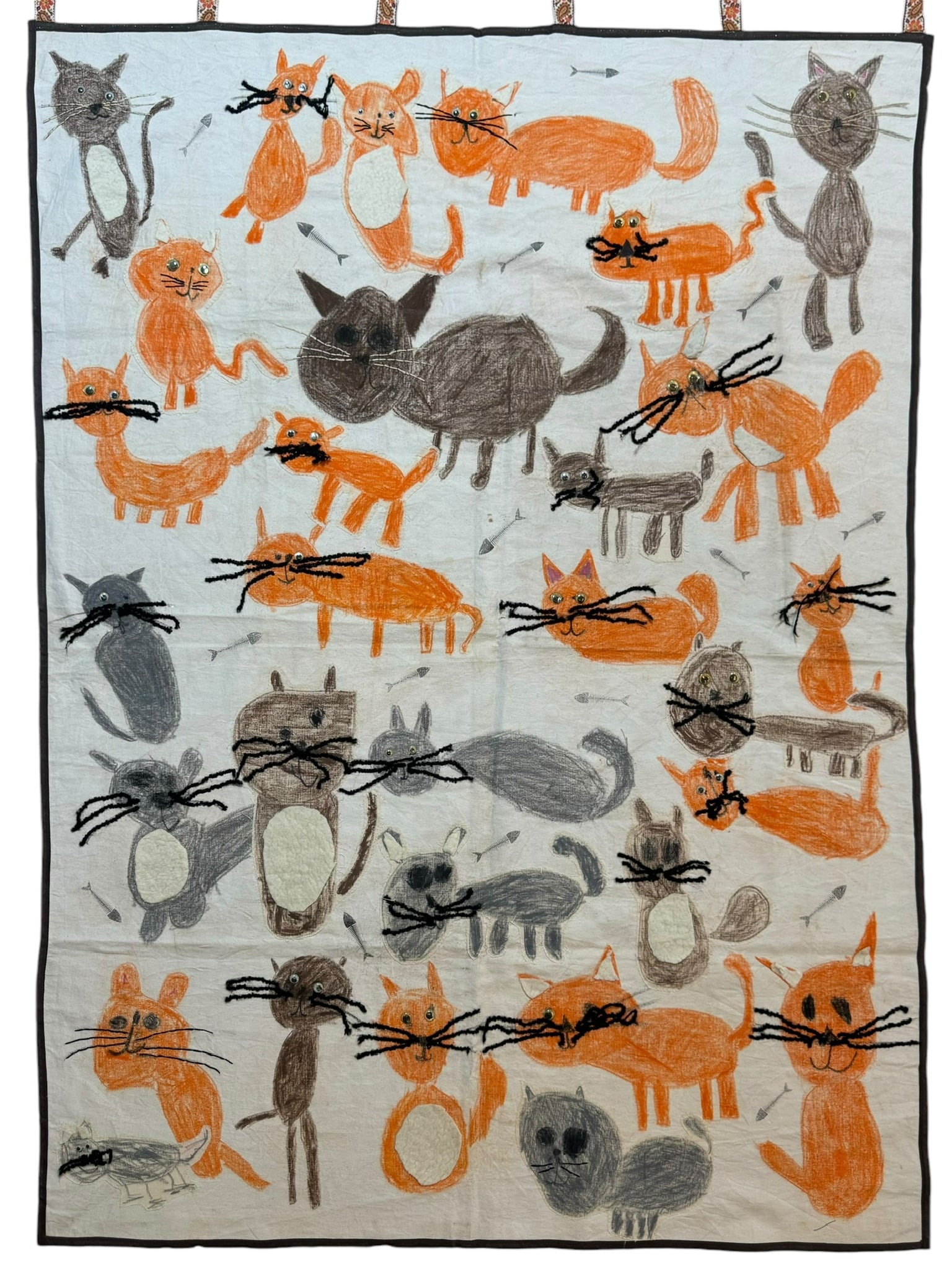 Vintage American 'Crazy' Cotton Patchwork Appliqué Quilt - 20th Century (1 of 10)