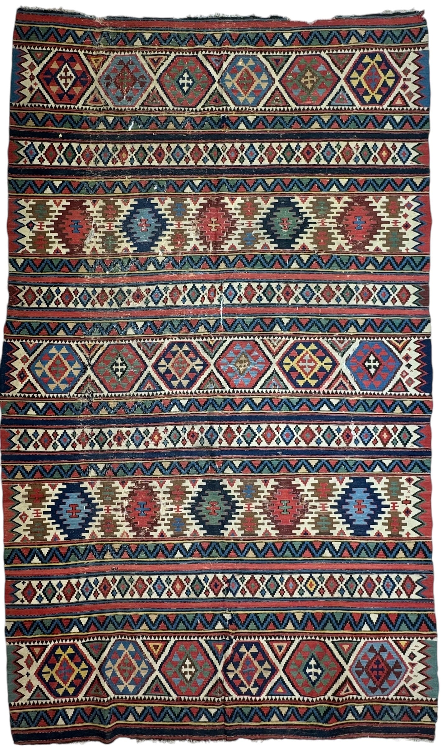Antique Large Caucasian Kilim Wool on A Wool Foundation Circa. 1870 (1 of 6)