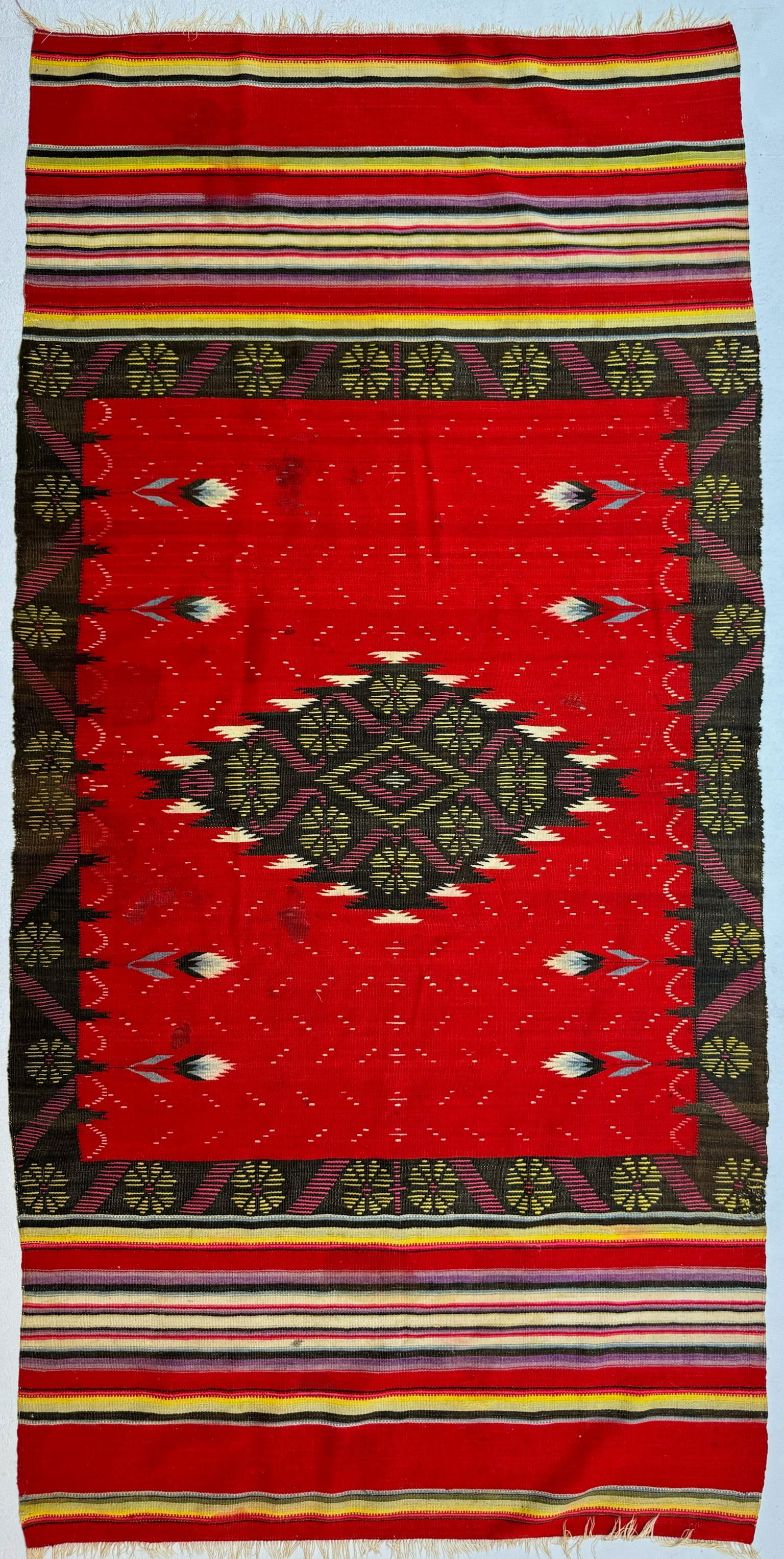 Antique Saltillo Serape Textile Wool On A Cotton Foundation Circa. 1900 (1 of 5)