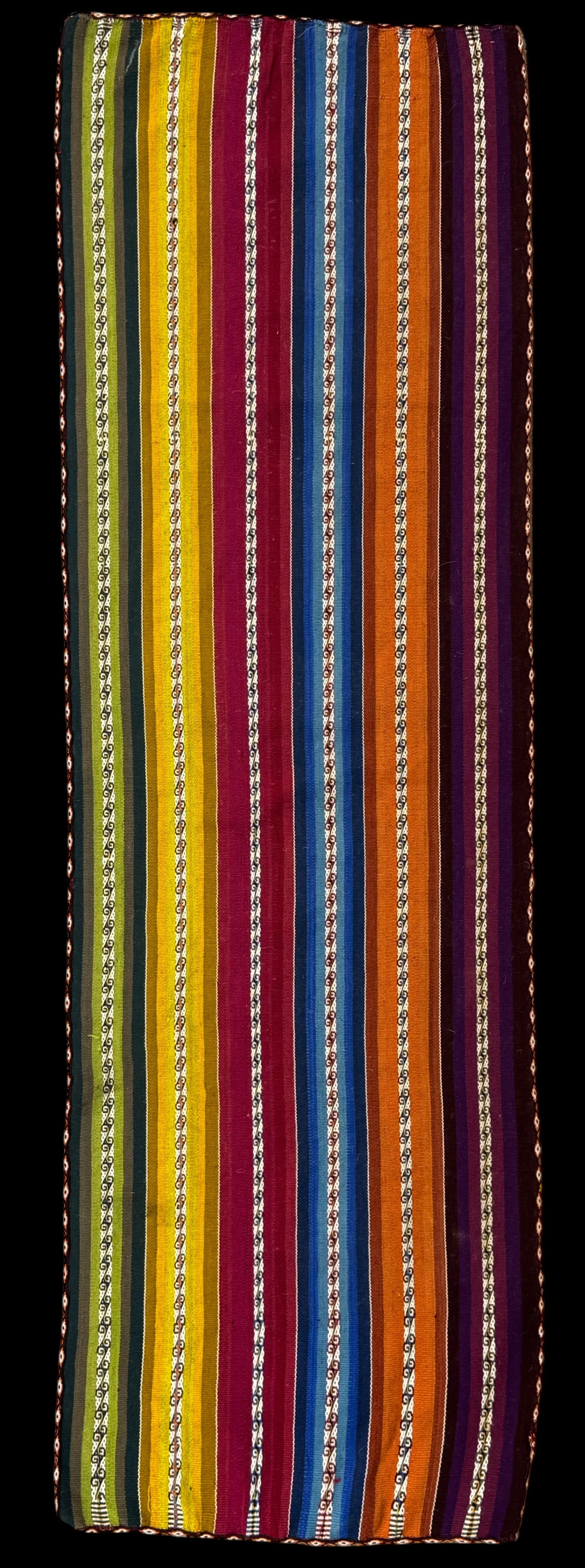 Antique Bolivian Aymara Wool Weave Textile – Blanket, Last Quarter of 19th Century: Antique Bolivian Aymara Wool Weave Textile – Blanket. Last Quarter of 19th Century. Size: 137 cms x 43 cms (57 ins x 17 ins). The Aymara are an indigenous people living in Bolivia, Peru and Chile, m