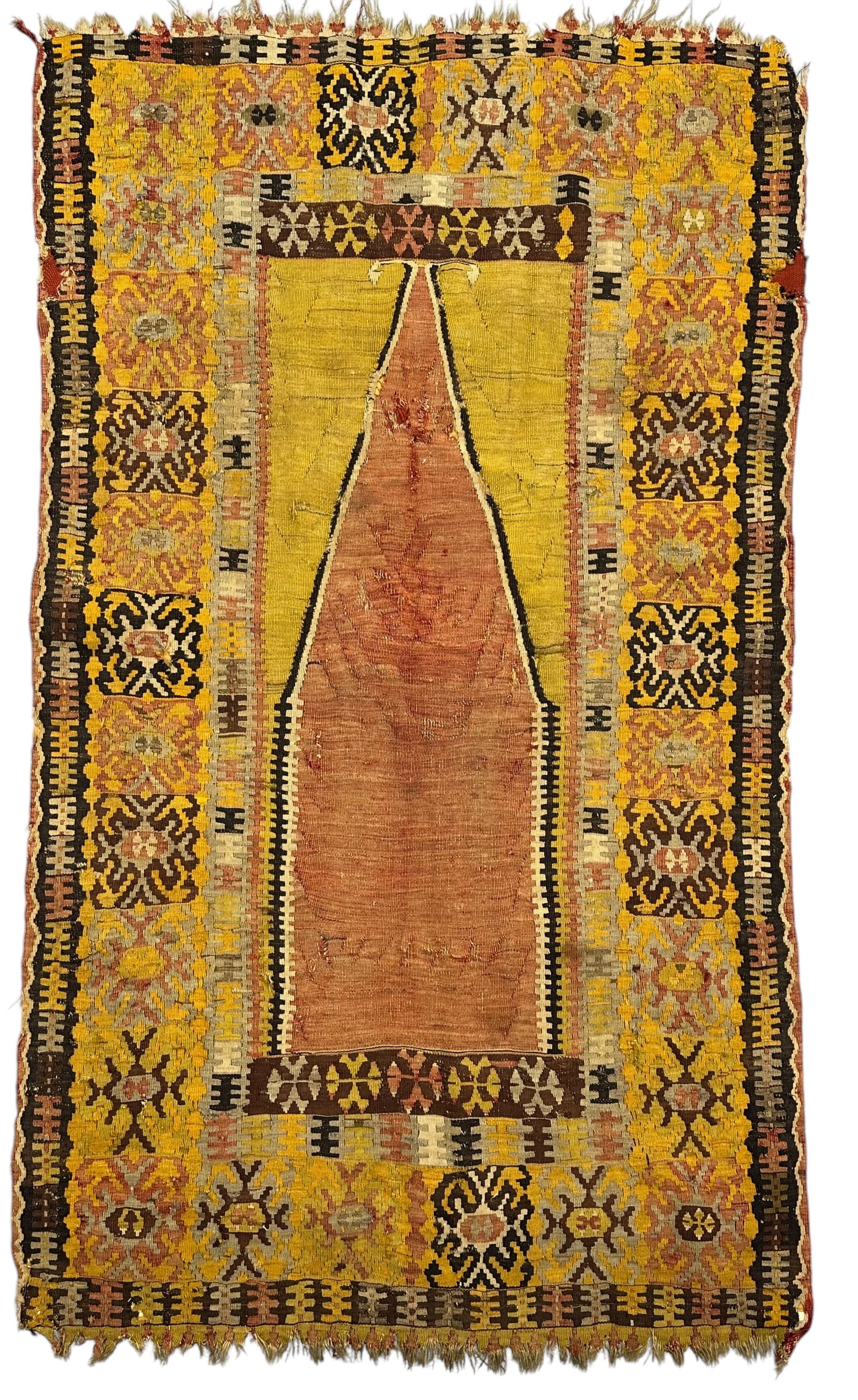 Antique Anatolian Kilim, Wool On A Wool Foundation, Circa 1890: Antique Anatolian Kilim. Wool on a Wool foundation. Circa 1890. Size: 168 cms x 102 cms (67 ins x 40 ins). FREE PACKING AND SHIPPING UK/Worldwide for any quantity of Sold items listed on an invoice wi