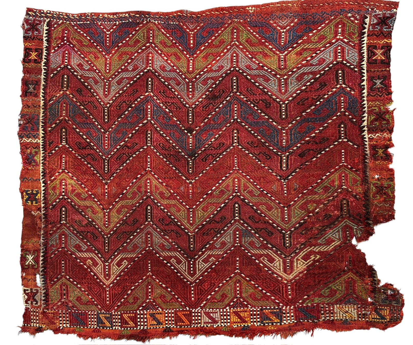 Rare Antique Central Anatolian Zili Cicim, Wool and Cotton on A Wool Foundation, Circa 1860 (1 of 6)