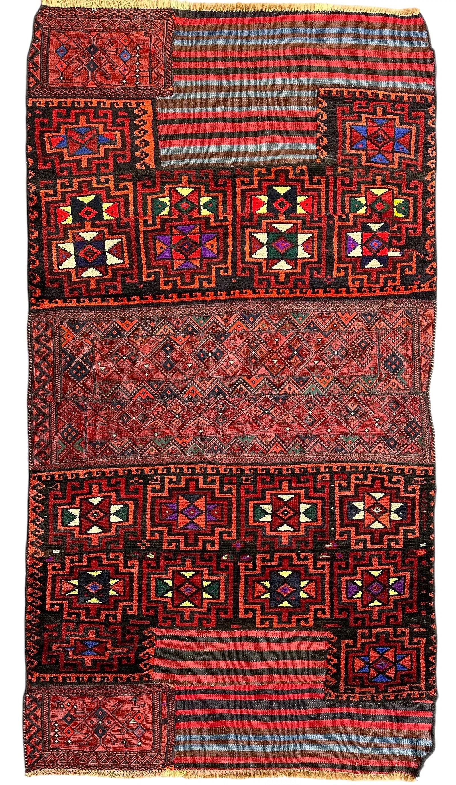 Unusual Antique Bakhtiari Rug, Wool, Silk and Cotton On A Wool Foundation, Circa 1920 (1 of 7)