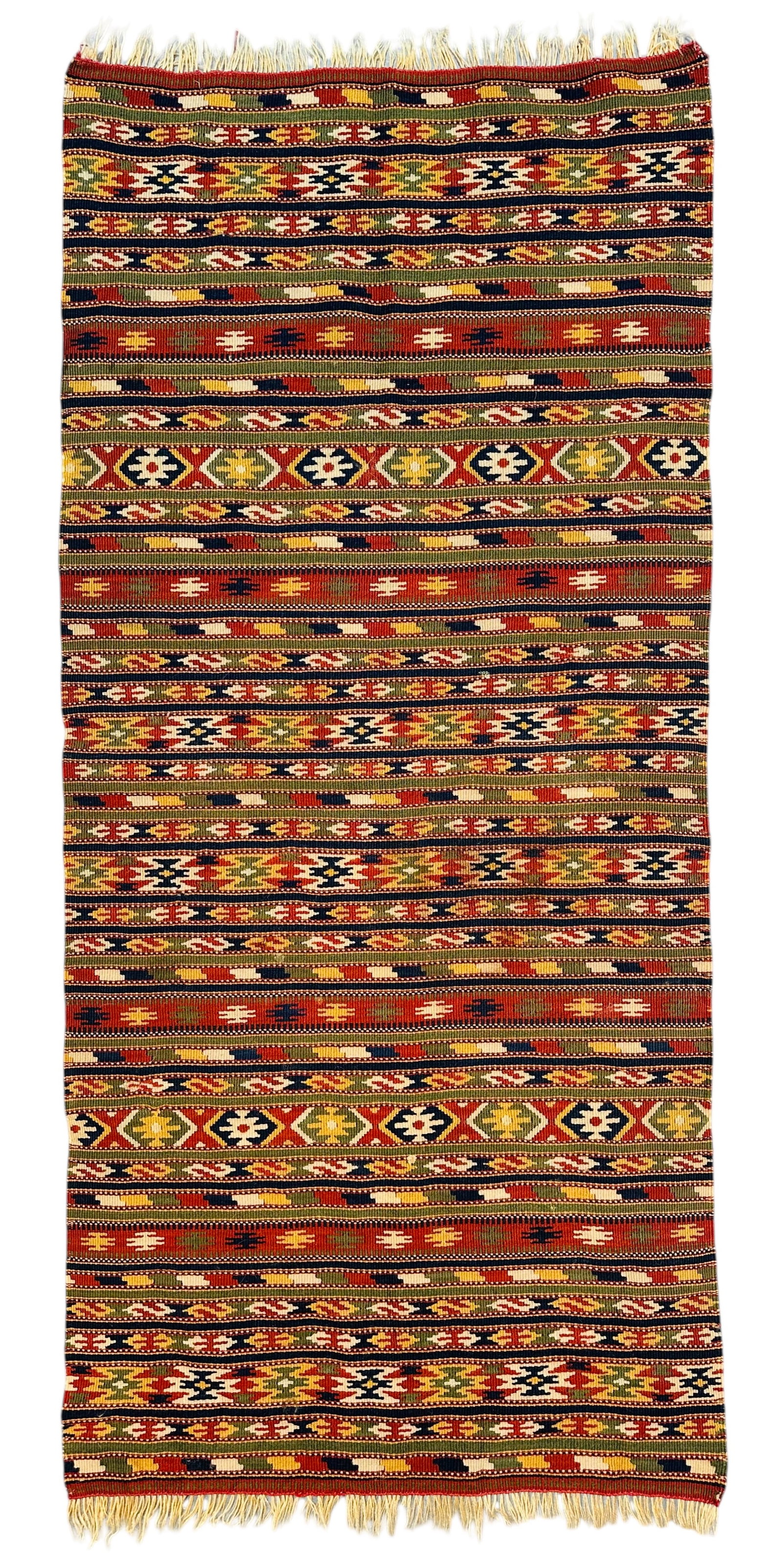 Very Fine Antique Shahzavan Kilim Wool On Wool Foundation Circa 1900: Very Fine Antique Shahzavan Kilim Wool On Wool Foundation Circa 1900. Size> 122 cms x 55 cms (48 ins x 21 ins). TORG AUCTIONS offers bespoke packing and international and domestic shipping logistics f