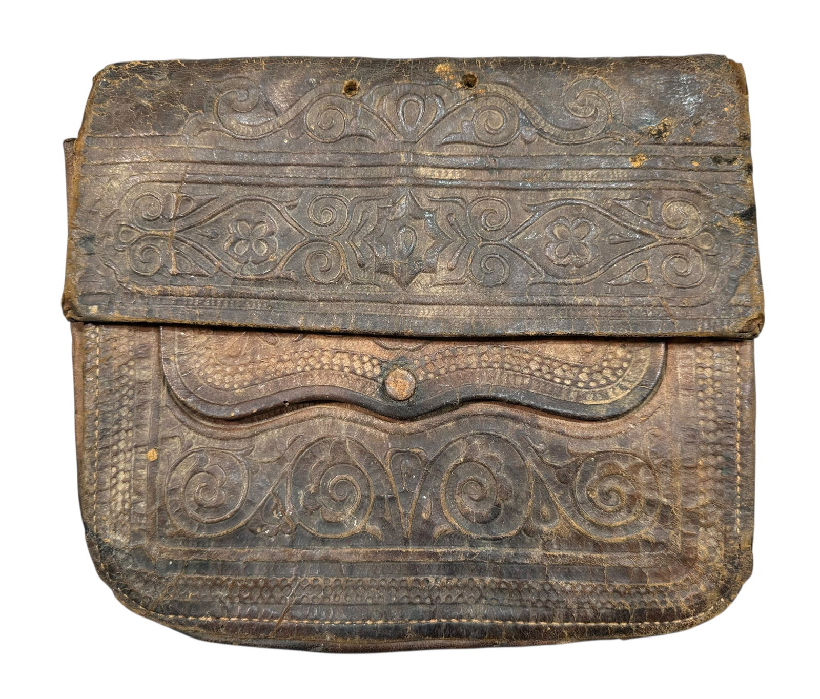Antique Leather Ottoman Moroccan Satchel Bag 1900: Antique Leather Ottoman Moroccan Satchel Bag 1900. Size 23 cms x 26 cms (9 ins x 10 ins). TORG AUCTIONS offers bespoke packing and international and domestic shipping logistics for sold items. Please 