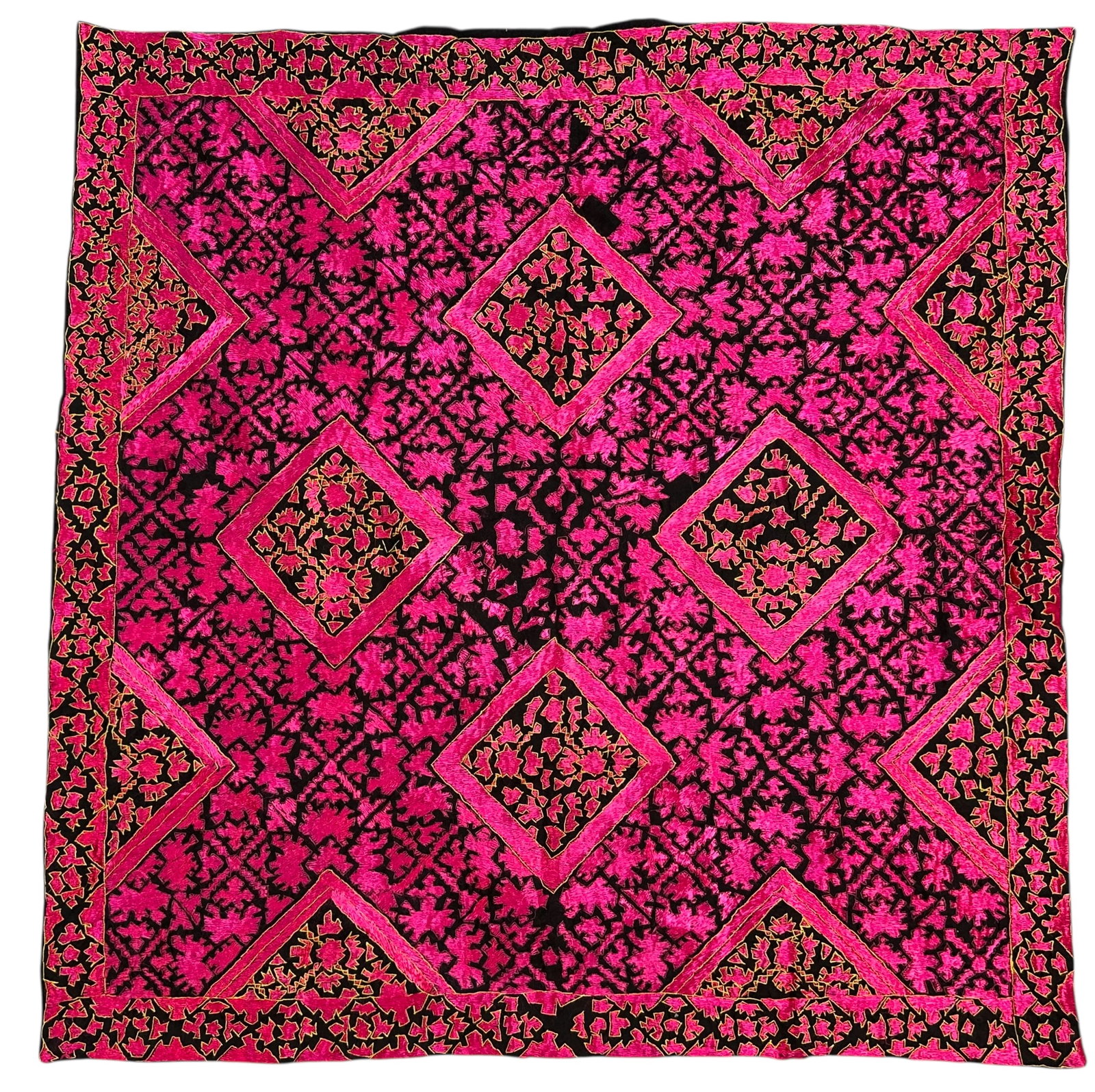 Antique Silk Swat Valley Cushion Embroidery Circa 1920 (1 of 6)