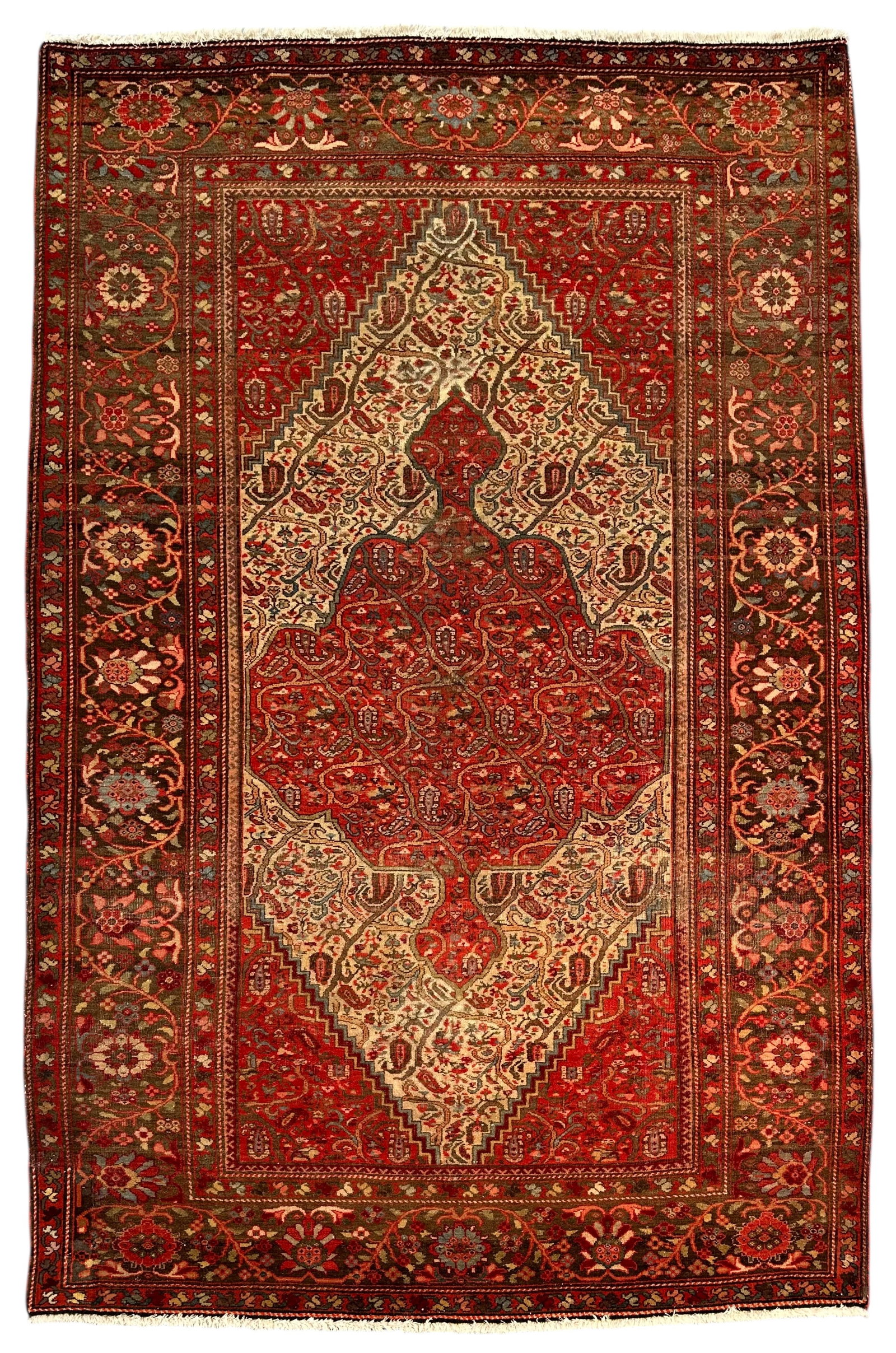 Antique Saroq Ferahan Rug Wool On Cotton Foundation Circa 1900 (1 of 6)