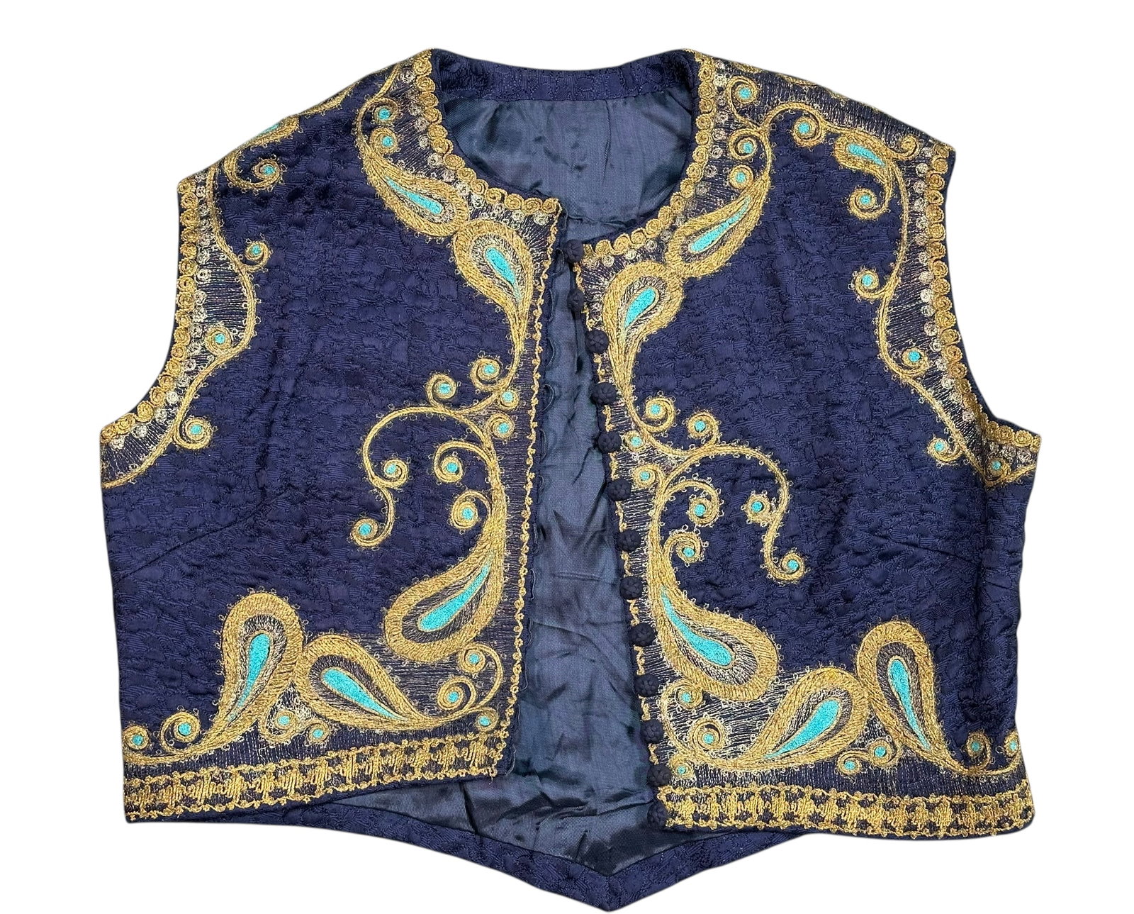 Antique Ottoman Embroidered Vest Silk And Metal Thread On Silk Circa 1910 (1 of 5)