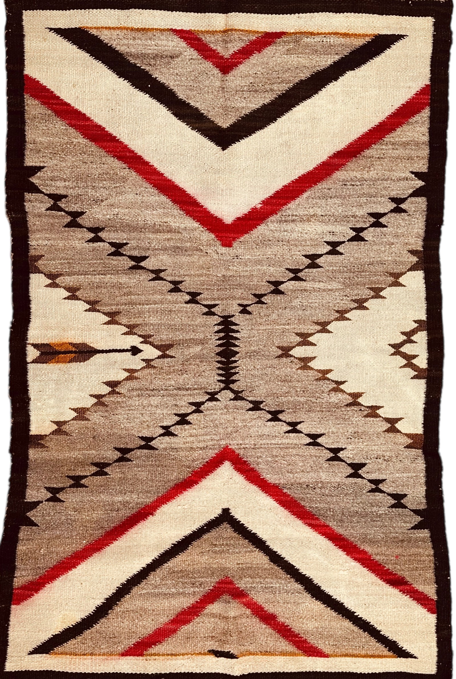 Antique Navajo Rug With Lazy Lines, Wool on Wool Foundation, Late 19th Century: Antique Navajo Rug With Lazy Lines, Wool on Wool Foundation, Late 19th Century. Size: 152 cms x 95 cms (60 ins x 32 ins). TORG AUCTIONS offers bespoke packing and international and domestic shipping l