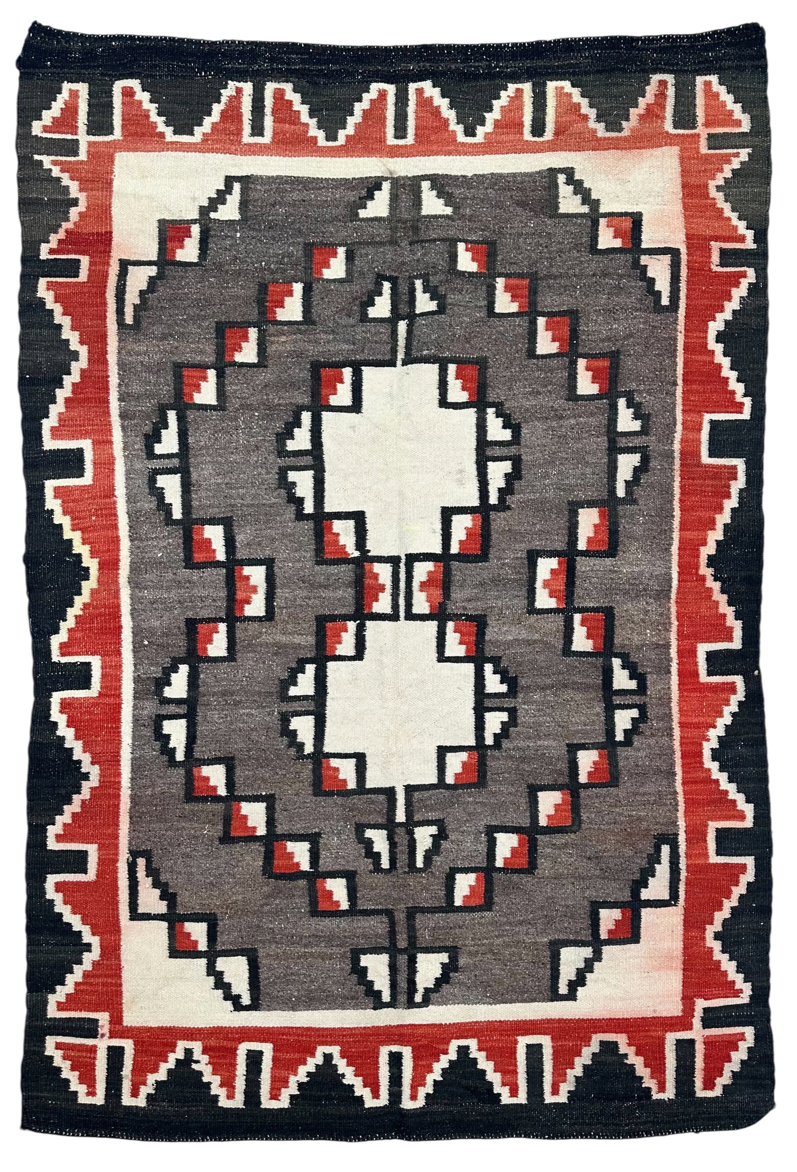 Antique Navajo Rug With Lazy Lines, Wool on Wool Foundation, Early 20th Century (1 of 3)