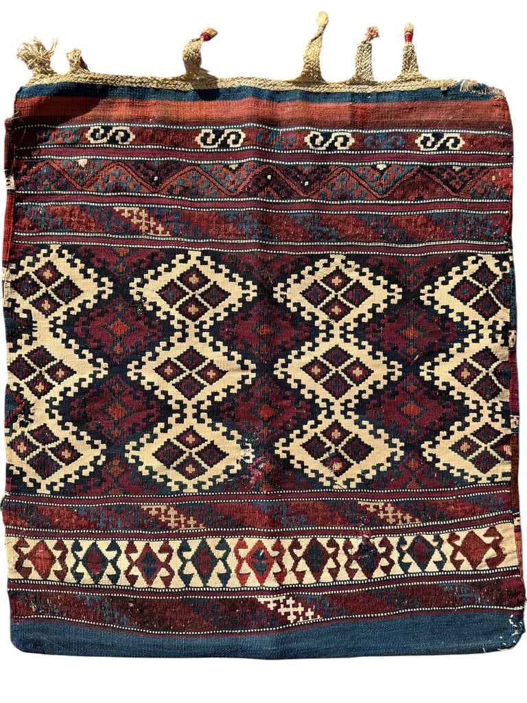 Antique Ryhanliy Bag Wool and Cotton On Wool Foundation, Circa 1880: Antique Ryhanliy Bag Wool and Cotton On Wool Foundation, Circa 1880. Size: 75 cm x 67 cm (26 ins x 74 ins). TORG AUCTIONS offers bespoke packing and international and domestic shipping logistics for s