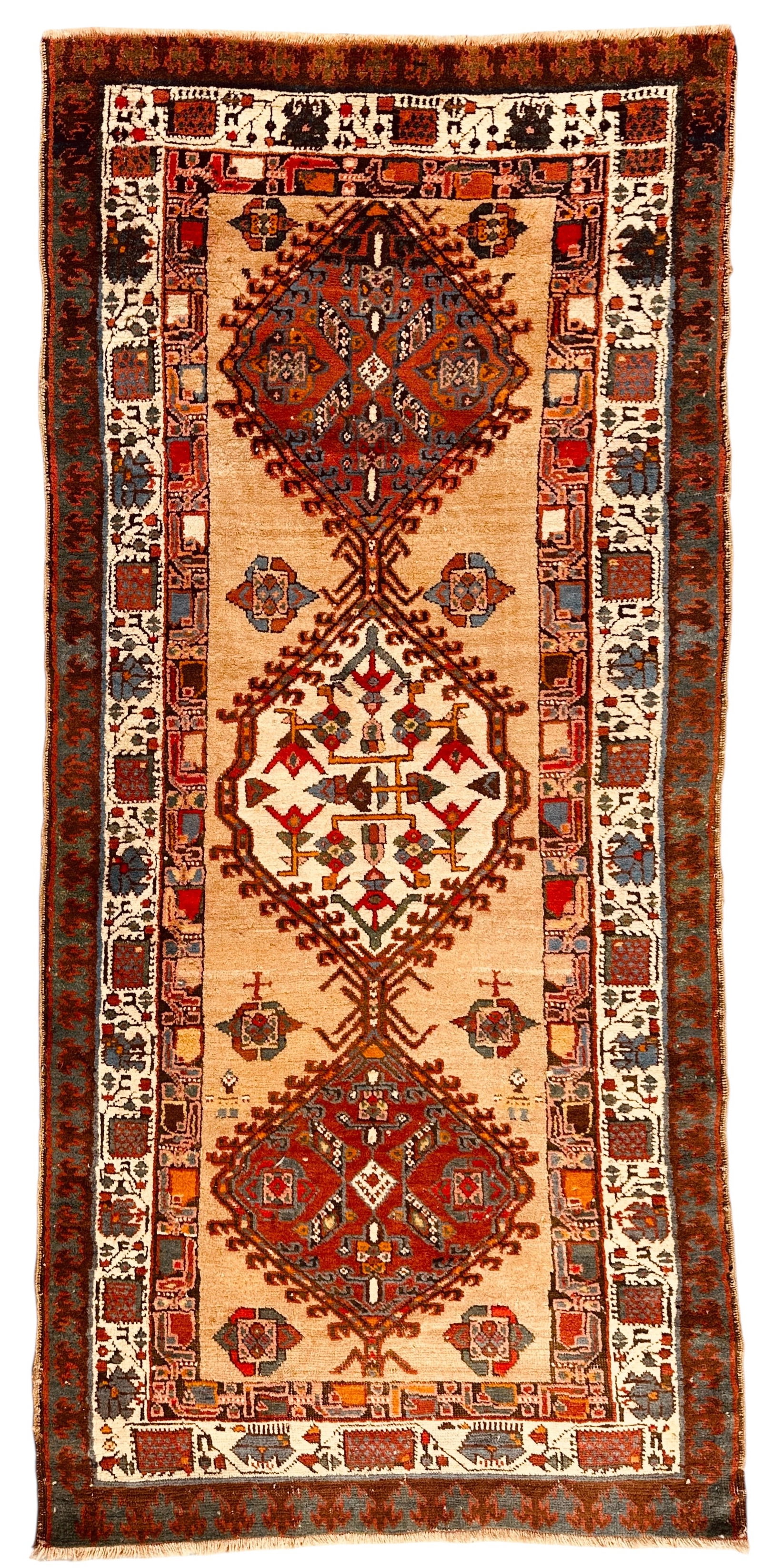 Antique Serabi Long Rug With Human & Animal Motives Wool on Wool Foundation Circa 1900 (1 of 5)