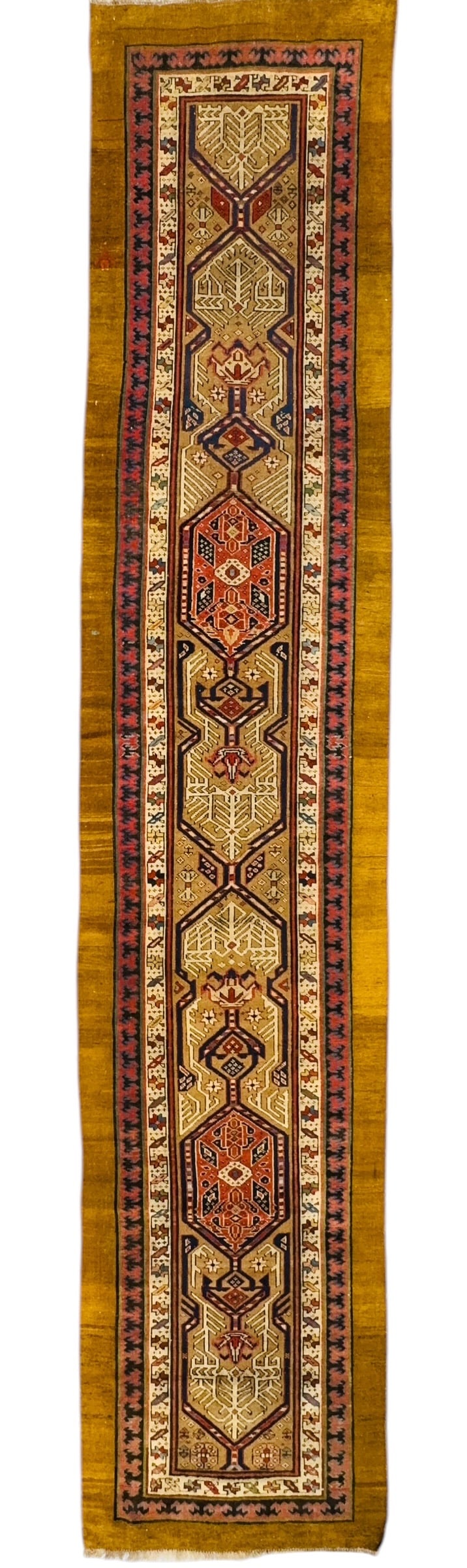 Antique Serabi Runner With Human & Animal Motives Wool on Wool Foundation Circa 1870 (1 of 7)