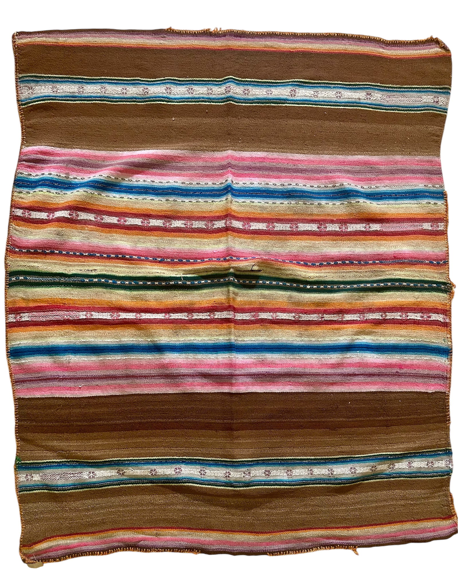 Antique Bolivian Aymara Wool Weave Textile: Antique Bolivian Aymara Wool Weave Textile good condition. Last Quarter of 19th Century. Size: 120 cms x 107 cms (47 ins x 42 ins). The Aymara are an indigenous people living in Bolivia, Peru and Chil