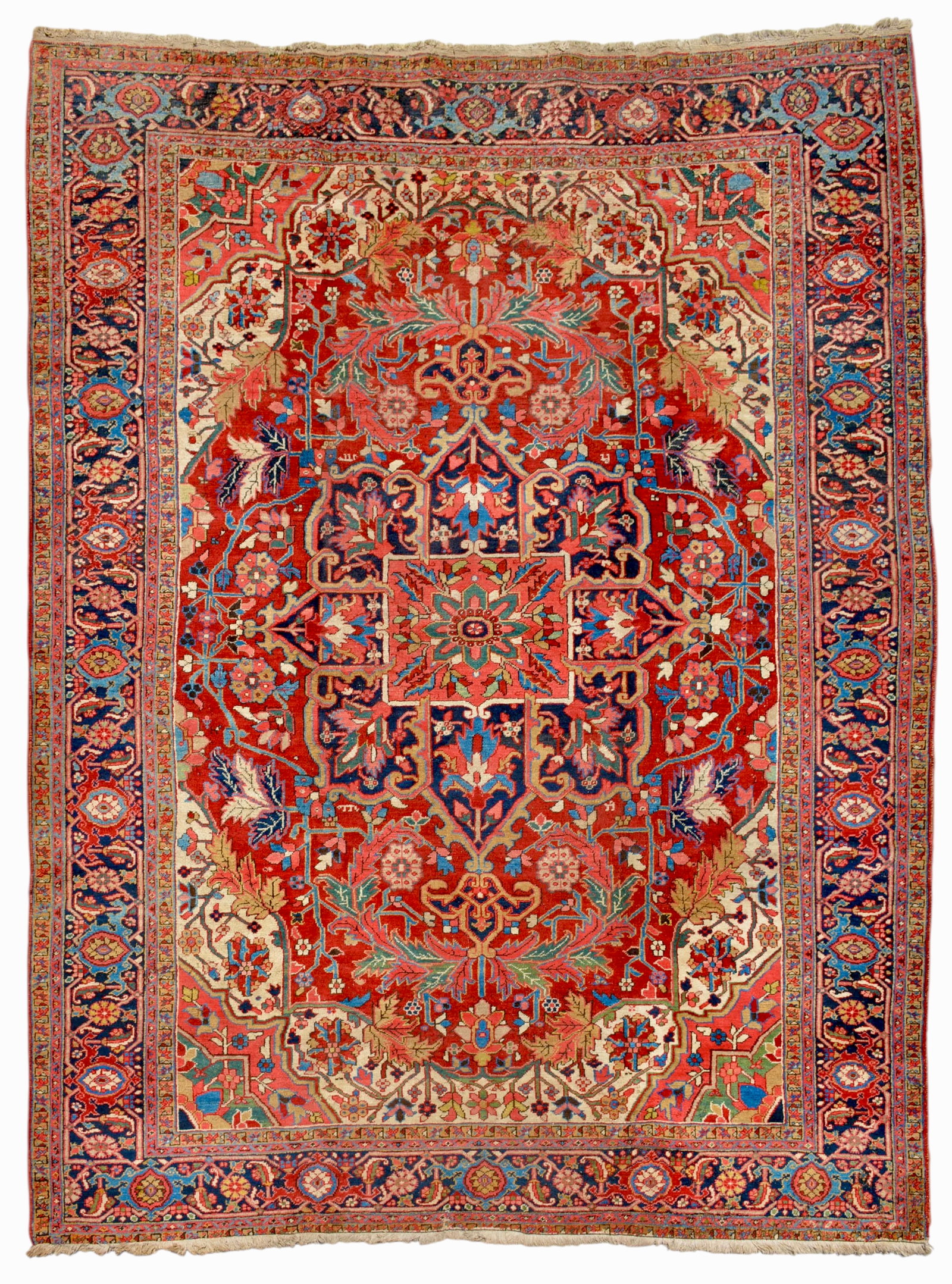 Antique Large Decorative Heriz Carpet Wool On Cotton Circa 1890 (1 of 7)