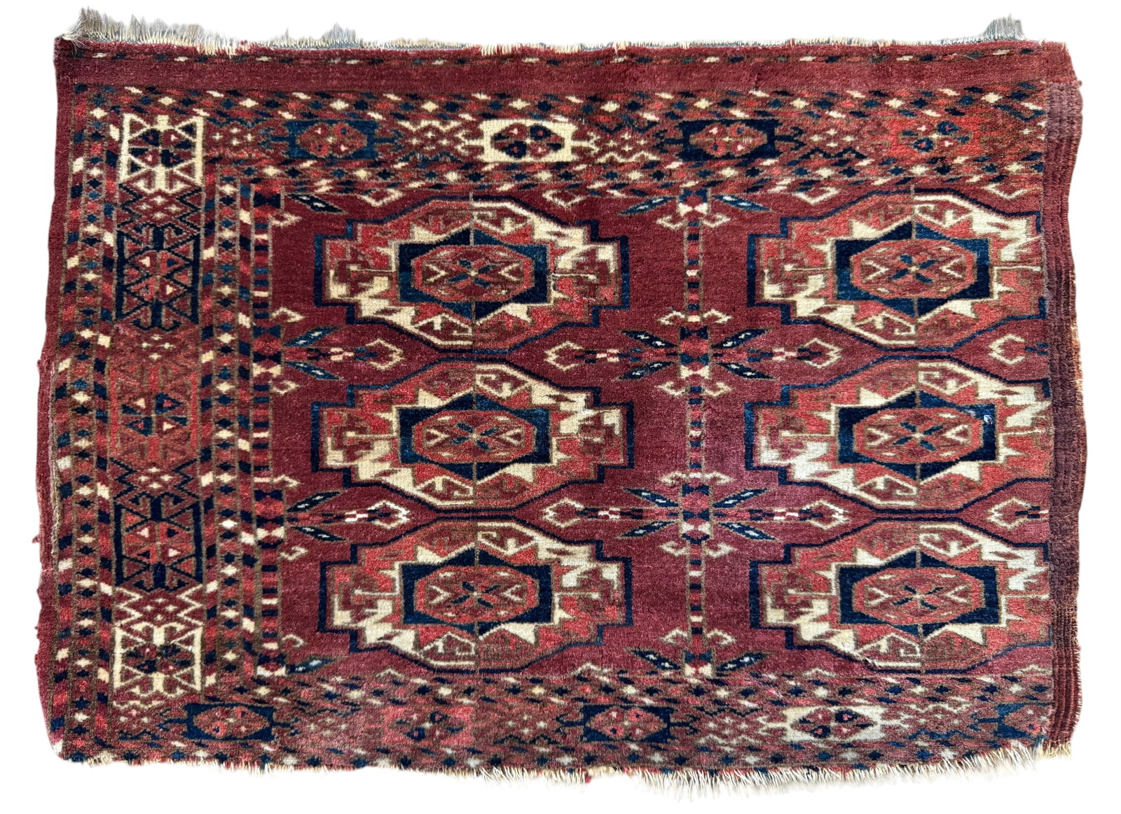 Antique Tekke Rug Wool on Wool Foundation Circa 1890 (1 of 6)