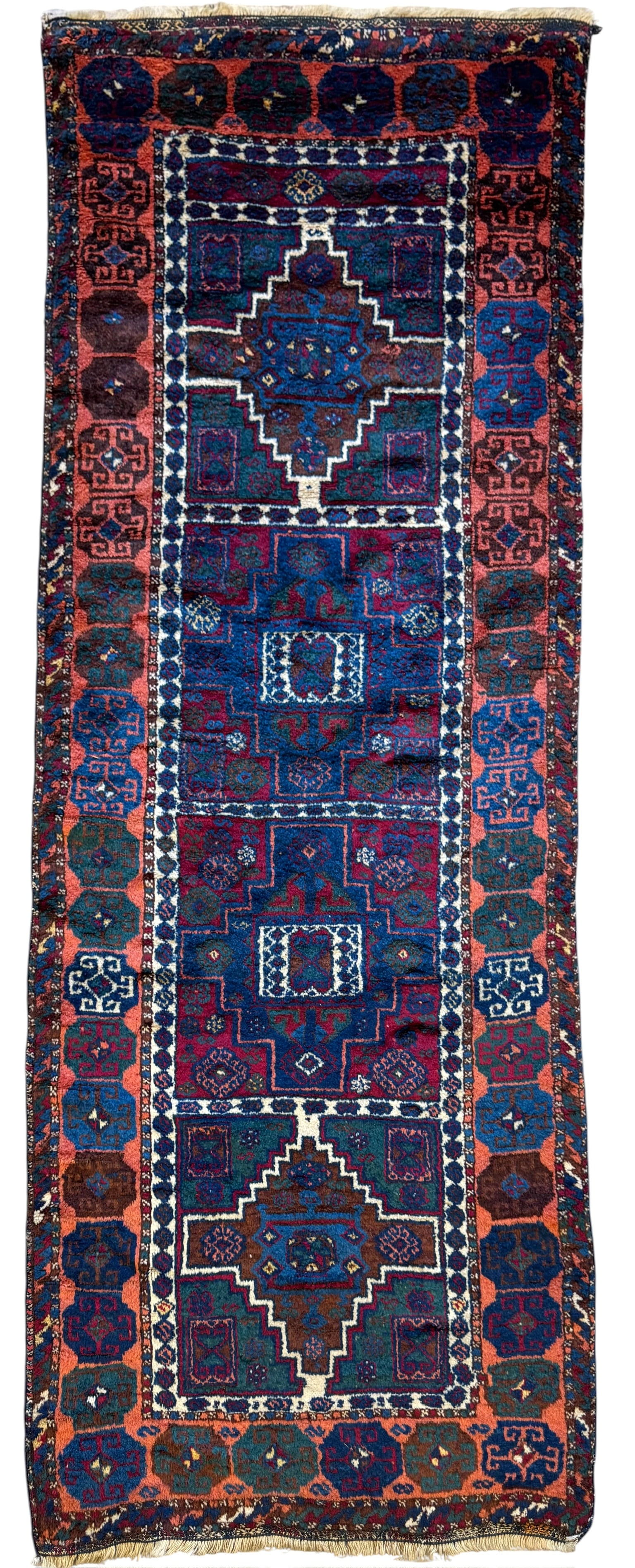 Antique Kurdish Yurok Rug Wool on Wool Foundation Circa 1880: Antique Kurdish Yurok Rug Wool on Wool Foundation Circa 1880. Size: 260 cm x 95 cm (103 ins x 37 ins). TORG AUCTIONS offers bespoke packing and international and domestic shipping logistics for sold i