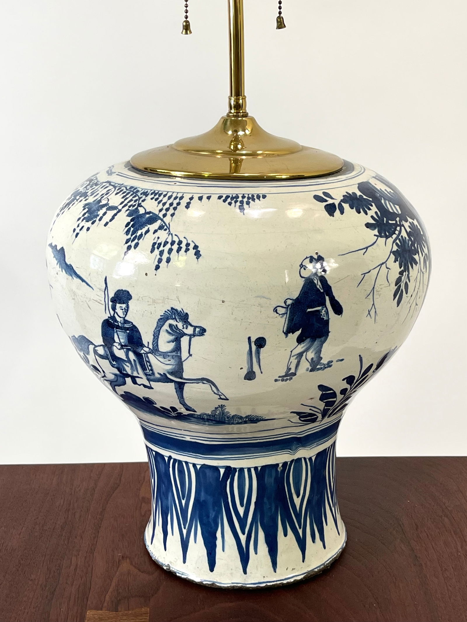 18th Century Chinese Blue And White Delft Porcelain Table Lamp (1 of 15)