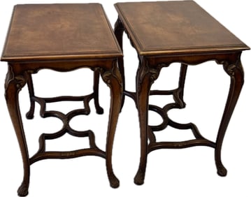 Pair Of Carved Chippendale Style Side Tables