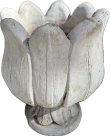 Cast Cement Flower Bud Tulip Planter