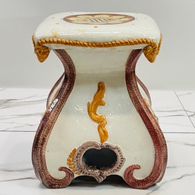 Italian Hand-Painted Ceramic Garden Stool