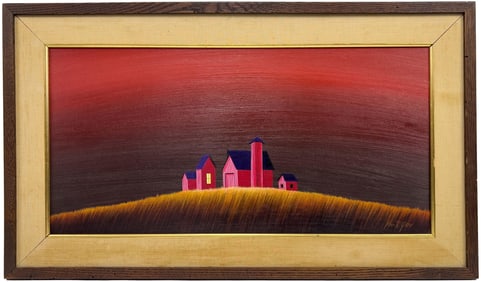 “Untitled (Farm on Hill)” by John R. Good