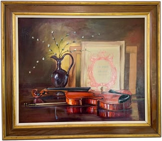 Musical Still Life by Gyorgy Takacs - Oil on Canvas