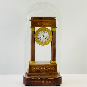 Antique Marquetry Portico Clock