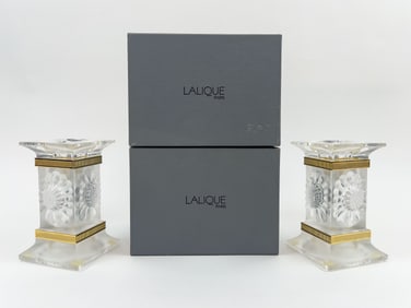 Pair of Lalique "Paquerette" Chandelier Candle Holder