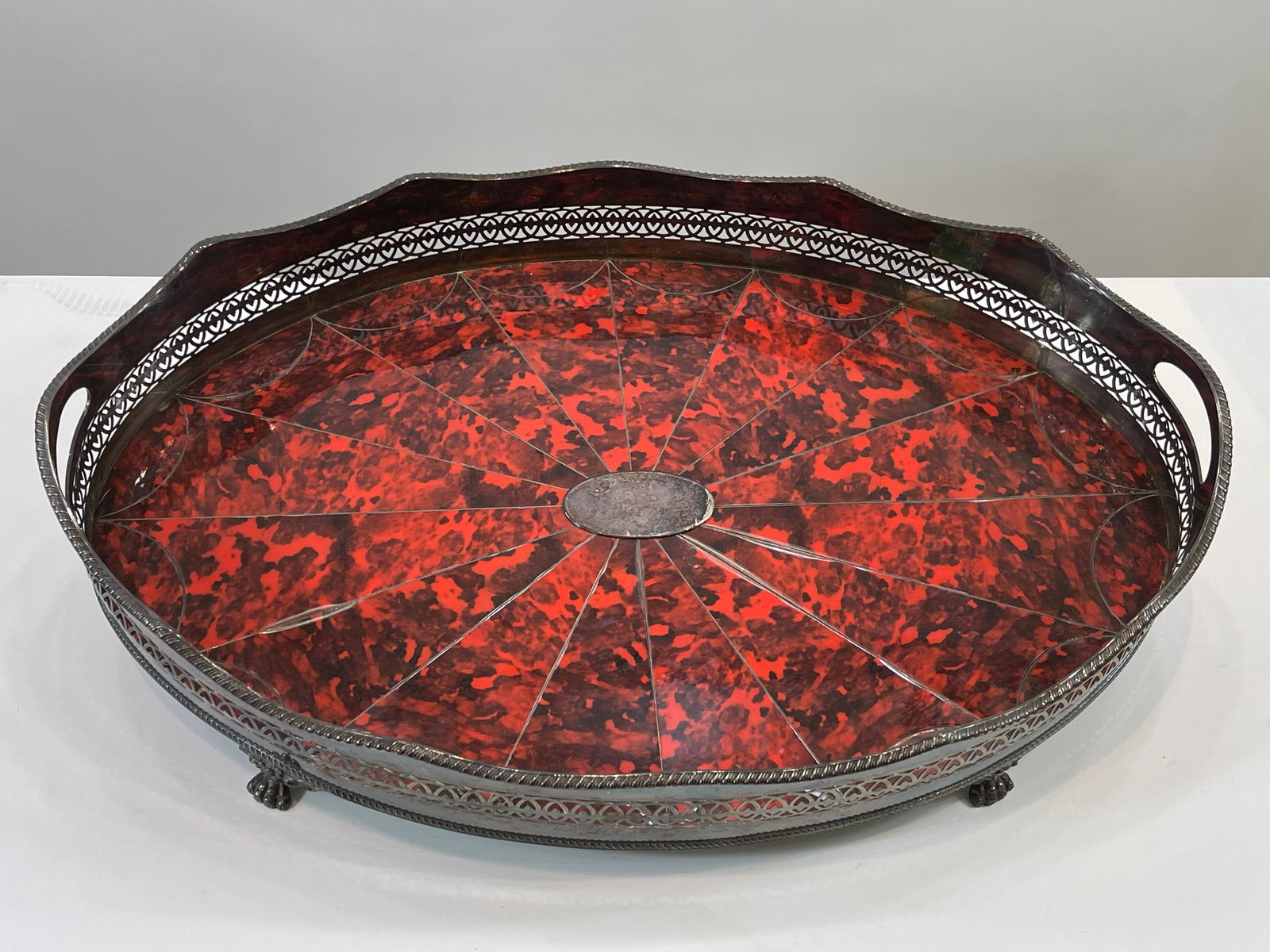 The FEDERALIST Footed Butlers Tray With Faux Tortoise Shell (1 of 13)